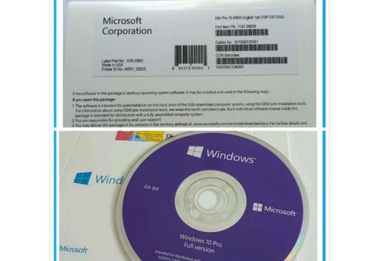 Scatola online di DVD di vittoria 10 di attivazione di chiave di Windows 10 del pro pacchetto al minuto dell'OEM