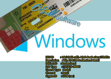 Pro 64 chiave del prodotto di Genunie Windows 10 del pacchetto dell'OEM del bit di Microsoft Win10 pro