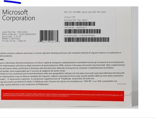 Fabbrica di chiave del prodotto di vittoria 10 del pacchetto dell'OEM di Windows 10 pro la pro ha sigillato la scatola dell'OEM