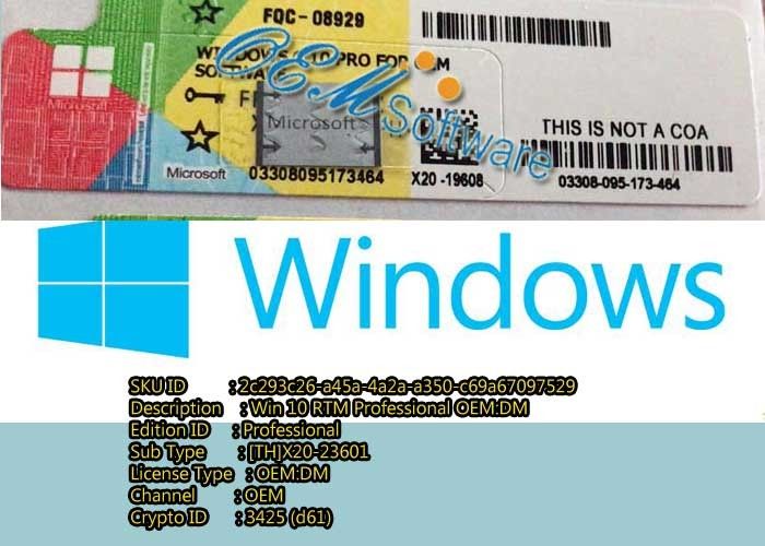 Codice chiave di Windows 10 del software, aggiornamento professionale di chiave della licenza di Windows 10